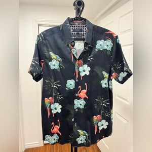 Ted Baker slim short sleeve shirt in flamingo print